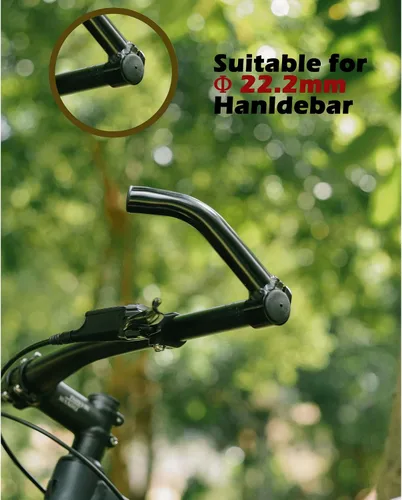 Vista 3 de Thinvik Acoples de Manillar para Bicicleta de Aluminio MTB, Extensión de Manillar para Bicicleta, Negro