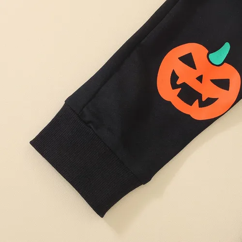 Vista 4 de Conjunto de ropa de manga larga con capucha y pantalones para bebé recién nacido para Halloween