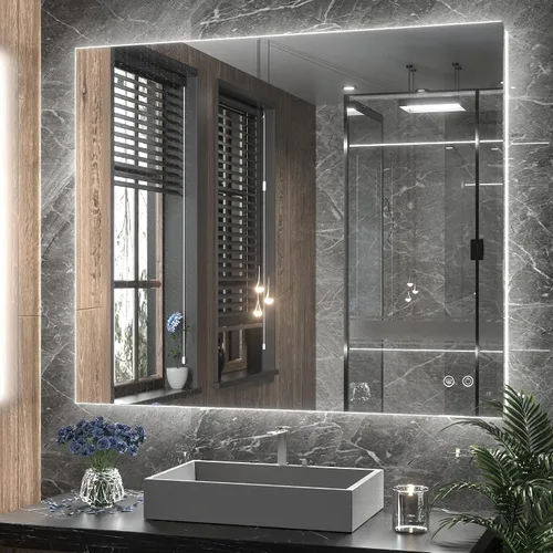 Vista 14 de TETOTE - Espejo retroiluminado para baño con luz, botón táctil regulable y función antivaho (horizontal o vertical)
