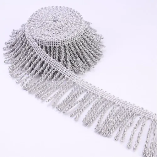 Vista 7 de Borde de flecos dorados con flecos para costura, manualidades, pantalla de lámpara, almohada, cortina, disfraz, vestido de baile latino y decoración