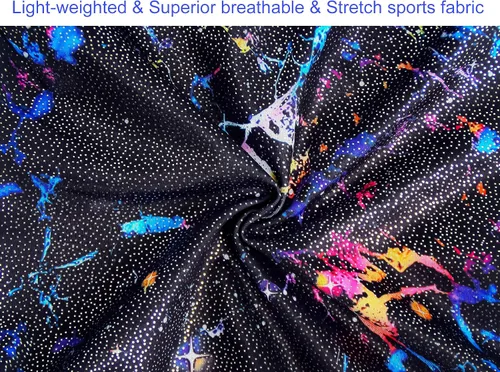 Vista 6 de Domusgo Leotardos de gimnasia para niñas, trajes brillantes de una pieza