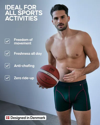 Vista 4 de DANISH ENDURANCE Calzoncillos tipo bóxer de rendimiento para hombre (paquete de 3) Absorbe la humedad, comodidad de secado rápido con ajuste extra