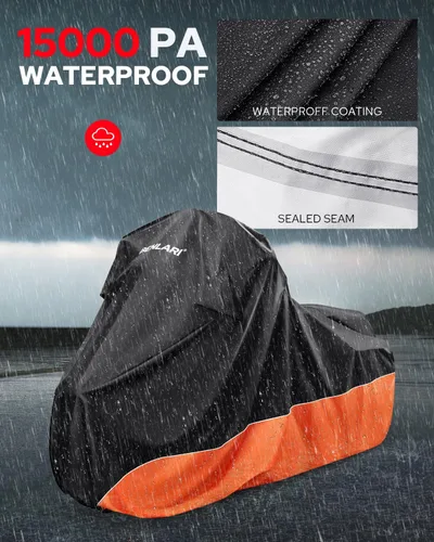 Vista 4 de Benlari Funda impermeable mejorada para motocicleta compatible con Sportster, Iron 883, Forty-Eight, Nightster Special, Superlow, Superlow 1200T