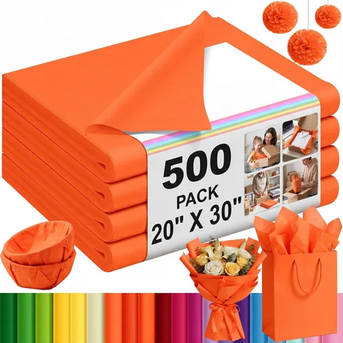 Vista 13 de Qilery - 500 hojas de papel de seda negro a granel para bolsas de regalo de 15 x 20 pulgadas, sin ácidos, para regreso a clases, papel de regalo