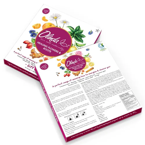 Vista 5 de Olinda Caja de regalo de flores y raíces curativas, té natural sin cafeína, bolsas de té de hierbas, té de belleza saludable, bienestar y alivio
