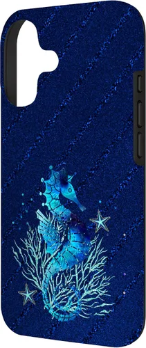 Vista 2 de Turquoise Seahorse Ocean Background Case for iPhone 17
