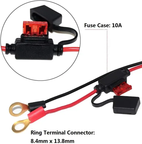 Vista 3 de SPARKING - Cable cargador de batería de motocicleta de 2 pies, terminal de anillo Sae a O, cable de extensión de montaje de desconexión rápida