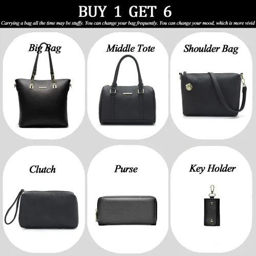 Vista 2 de 2E-youth Designer Purses and Handbags for Women Satchel Shoulder Bag Tote Top Handle Bag