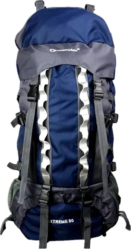 Vista 8 de Mochilas de marco interno 80L con cubierta de lluvia Mochila de senderismo al aire libre Bolsa de trekking impermeable, Verde militar, Mochila
