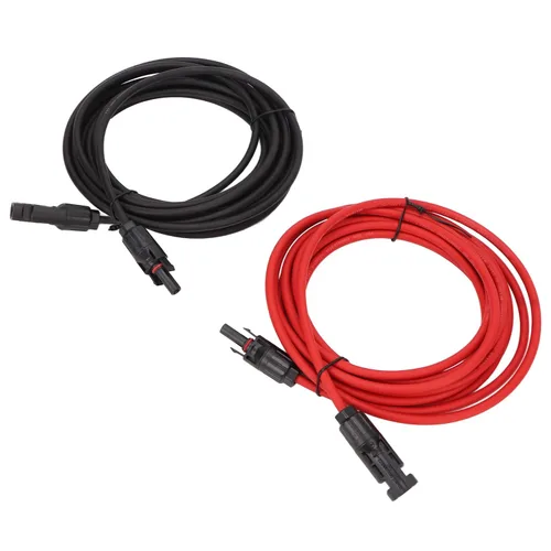 Vista 4 de Cable adaptador solar, 1 par de cable de panel solar de 12 AWG con conector adaptador solar, cable de extensión solar, cable fotovoltaico resistente