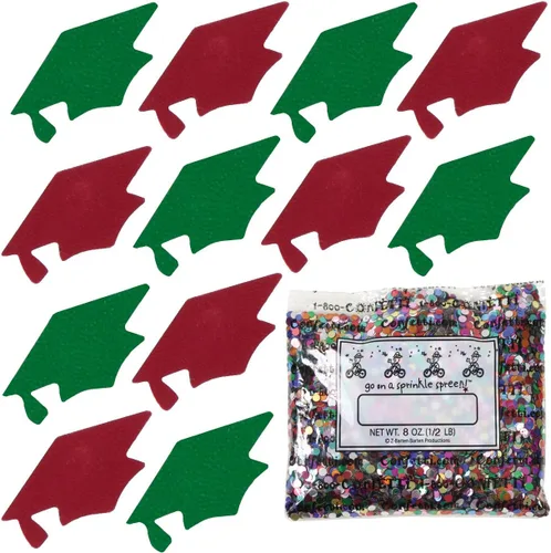 Vista 100 de Confetti Grad Cap Negro, Azul Marino Combo - 2 bolsas de media onza (1 oz)