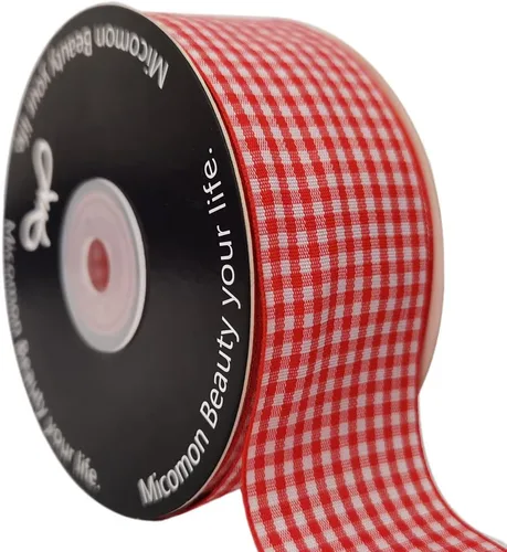 Vista 25 de Rollo de cinta a cuadros a cuadros verde manzana, 25 yardas cada rollo, 100% poliéster (3/8 pulgadas, verde manzana)