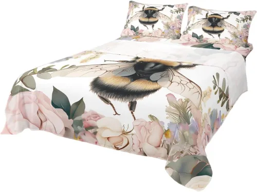 Vista 31 de Erosebridal Juego de sábanas de tamaño individual con diseño de gatos y gatos, con temática de animales, con flores coloridas, juego de sábanas