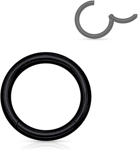 Vista 102 de Forbidden Body Jewelry - Piercing para la nariz de acero quirúrgico 316L con bisagra, 14G, 16G, 18G, diámetro de 15/64, 5/16, 25/64, 15/32 pulgadas