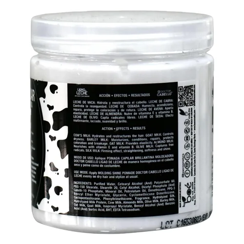 Vista 4 de Doctor Cabello Ligao de Leche Moldeado Shine Pomada 8.5 oz – Suplemento transformador para el cabello con proteínas de leche y biotina – Brillo