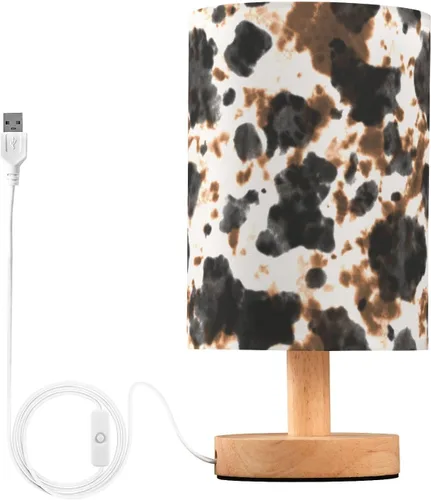 Vista 15 de Bedside Table Lamp Cute Highland Cow Animal Nightstand Lamp with Wood Desk Lamps for Bedroom Living Room Nursery Office Home Decor