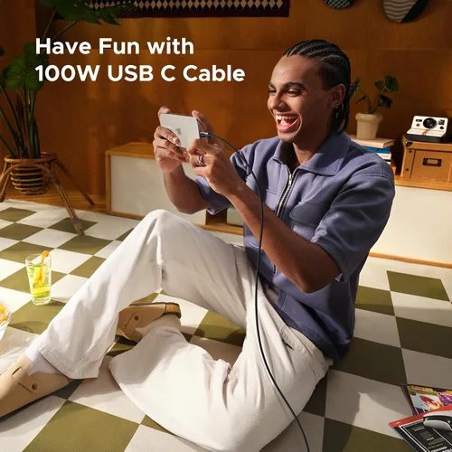 Vista 8 de UGREEN Uno - Cable USB C a USB C de 100 W, cable de carga rápida tipo C con pantalla LED para iPhone 17/17 Air/17 Pro/17 Pro Max/16, MacBook