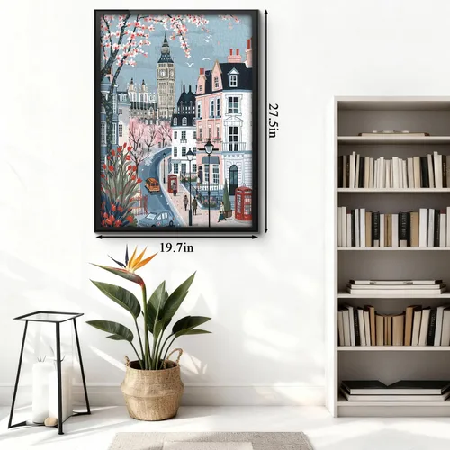 Vista 4 de London Spring Puzzles para adultos 1000 piezas, rompecabezas de paisaje urbano europeo, rompecabezas romántico de escena de viaje