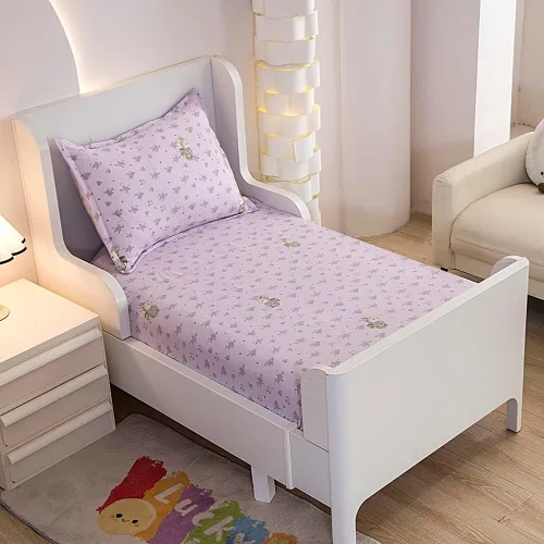 Vista 15 de Juego de 2 sábanas bajeras y fundas de almohada suaves para cama con bonitos patrones de cachorros, sábanas estampadas con patrón de perritos para 2