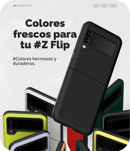 Vista 2 de GOOSPERY Funda tipo cartera para Samsung Galaxy Z Flip 4 / Z Flip 3, ranura para tarjetas oculta, puerta magnética de cierre automático, funda Negro
