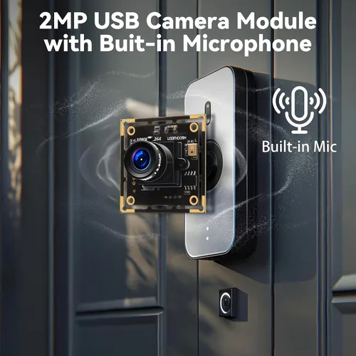 Vista 7 de Módulo de cámara USB 1080P, cámara web de poca luz con lente de 0.1 in Tablero de cámara industrial Lightburn, Plug and Play, compatible