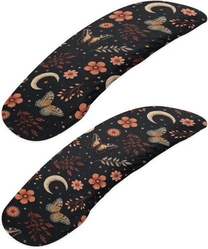 Vista 25 de Fundas para reposabrazos de silla de escritorio con estampado de estrellas de gato, 2 fundas elásticas para reposabrazos de silla de oficina, a