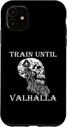 Vista 5 de iPhone 15 Train Until Valhalla Fitness Weight Training Ragna Viking Case