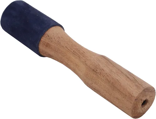 Vista 3 de Cuenco tibetano de madera dura envuelta en gamuza