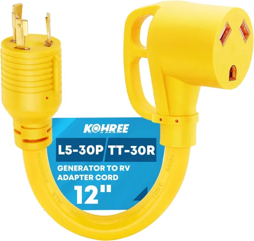 Vista 14 de Kohree Cable adaptador de generador NEMA 5-15P a L14-30R, adaptador de 3 clavijas a 4 clavijas, STW 10 AWG 12 pulgadas, generador macho de 15