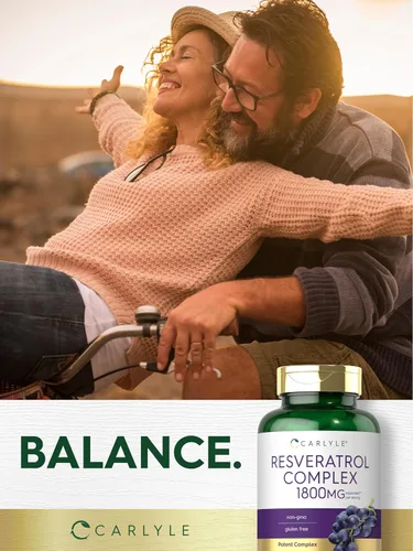 Vista 9 de Carlyle Suplemento de resveratrol 1800 mg 180 cápsulas Sin OMG y sin gluten Complejo potente