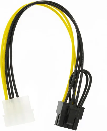 Vista 9 de Paquete de 2 cables de alimentación de 4 pines MOLEX a 6 pines para tarjeta de video GPU, 8.6’’ 22cm