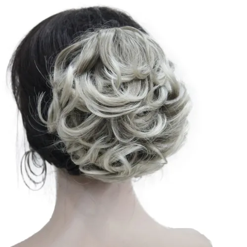 Vista 6 de Wiginway Cola de caballo de pelo para mujer, extensiones de cabello ondulado con clip, color marrón dorado rojizo claro # 12 Marrón dorado rojizo