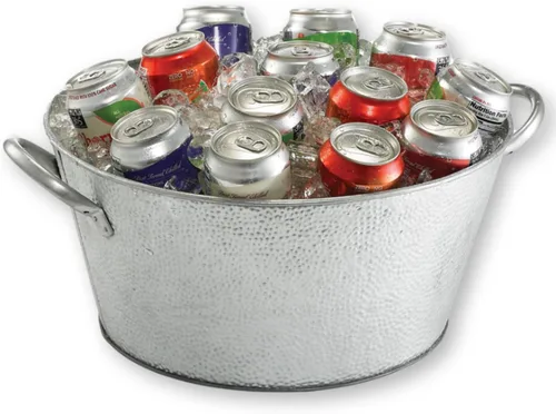 Vista 4 de TableCraft. Recipiente galvanizado para bebidas. Capacidad de 5.5 galones.