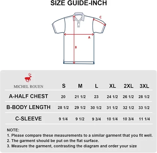Vista 6 de Mens Golf Shirts Dry Fit Jacquard Performance Moisture Wicking Short Sleeve Collared Polo Shirts
