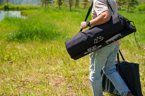Vista 2 de MOUNTAIN SUMMIT GEAR Mesa de Rollo Superior Resistente para Acampar (Grande) - Mesa Plegable Portátil con Parte Superior de Aluminio y Estructura