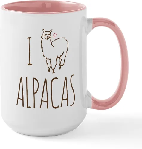 Vista 13 de CafePress Alpaca For Christmas Large Mug 15 oz (444 ml) Ceramic Coffee Mug