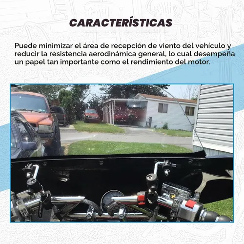 Vista 5 de Carenado universal, alas de murciélago, con parabrisas polarizado, para motocicleta grande Cruiser.