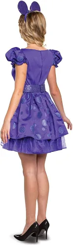 Vista 2 de Disfraz de Minnie Mouse de Disney, Potion Purple Deluxe para mujer, vestido de fiesta glamoroso y traje de personajes, Púrpura