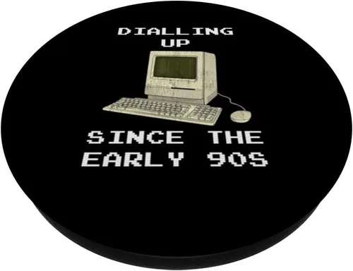 Vista 2 de Camiseta de computadora retro de los años 90, PopSockets, PopGrip estándar