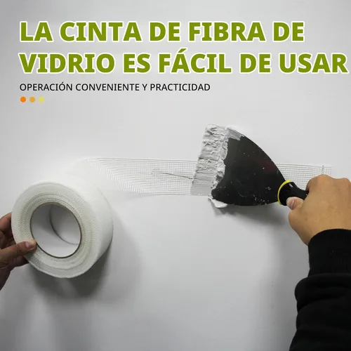 Vista 4 de Cinta de unión para paneles de yeso, 2 pulgadas x 150 pies, cinta de malla de reparación de paneles de yeso de fibra de vidrio cifrada autoadhesiva