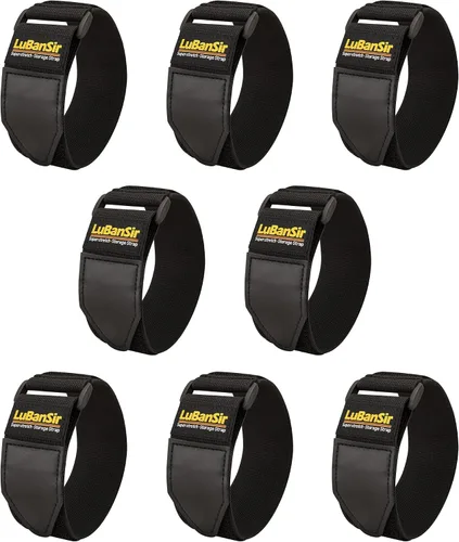 Vista 9 de LuBanSir Correas de cincha, 1 x 6 pulgadas (paquete de 10) correa elástica de sujeción de gancho y bucle para cable de extensión, cable, envoltura