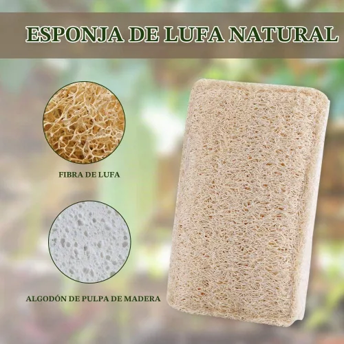 Vista 2 de Esponjas para platos de lufa para cocina, esponjas naturales orgánicas para platos, ecológicas no rayadas, biodegradables para limpieza, 6
