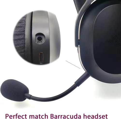 Vista 4 de Micrófono de repuesto para auriculares inalámbricos Razer Barracuda X para juegos y móviles micrófono desmontable Razer con canclación de ruido