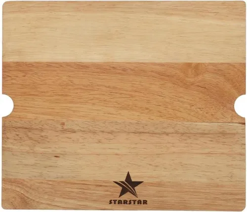Vista 4 de STARSTAR Tabla de cortar de madera de caucho resistente de madera dura, tabla de cortar de madera para cocina (12.5/8-15.7/8) amarillo