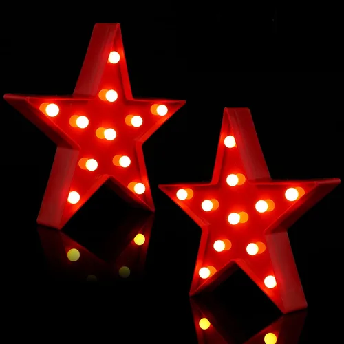 Vista 8 de Tarpop - Letrero de pared con luces LED de marquesina de estrellas, funciona con pilas, color blanco