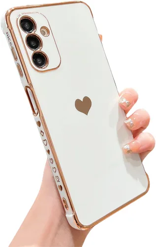 Vista 19 de phylla Funda de teléfono compatible con Samsung Galaxy A12 de 6.5 pulgadas, lindo corazón chapado en oro, elegante funda de lujo para mujer