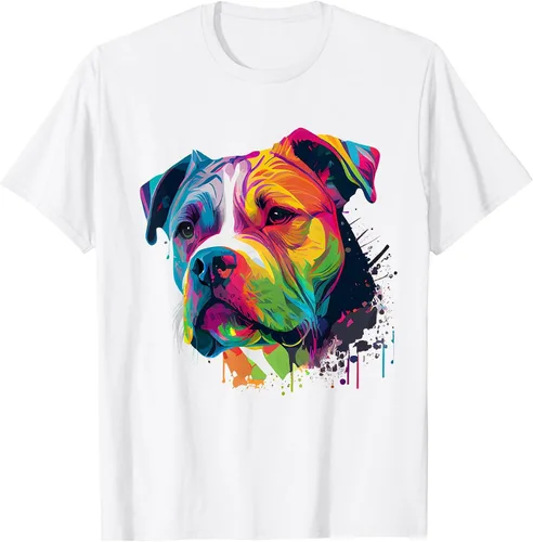 Vista 114 de Colorful American Bulldog American Bully Men Women T-Shirt Asphalt Grey