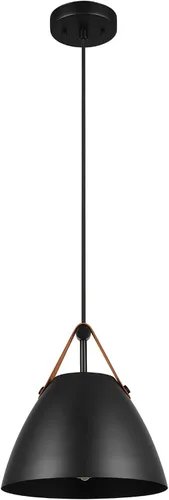 Vista 13 de [Usado] Lámpara colgante de 1 luz GLOBE Electric, acabado negro mate, varillas colgantes ajustables, regulable, base E26, iluminación moderna