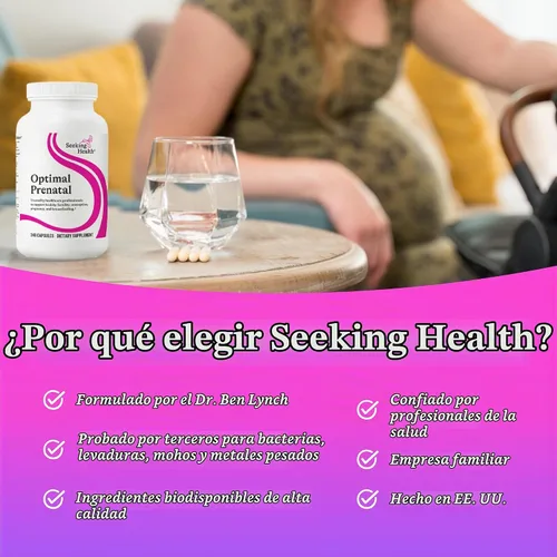 Vista 7 de Cápsulas Optimal Prenatal, sin hierro, fórmula médica, para mejorar la salud, 240 cápsulas vegetarianas