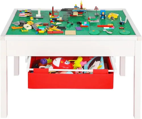 Vista 9 de RedSwing Mesa de actividades para niños con almacenamiento, mesa de juegos gris